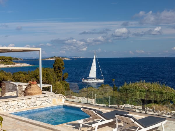 Splendid views out to sea from near the plunge pool Jacuzzi.
